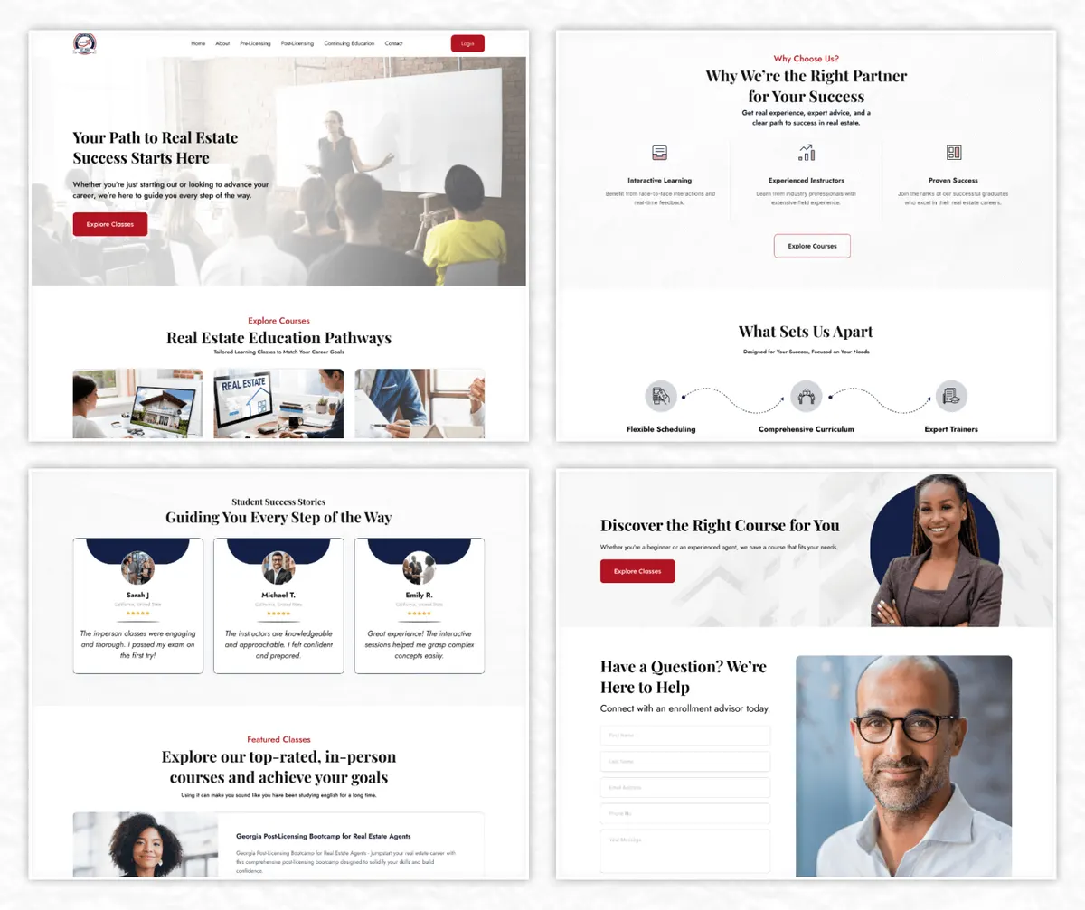 Academy Of Real Estate Southside — Webflow, High-Fidelity Prototypes
