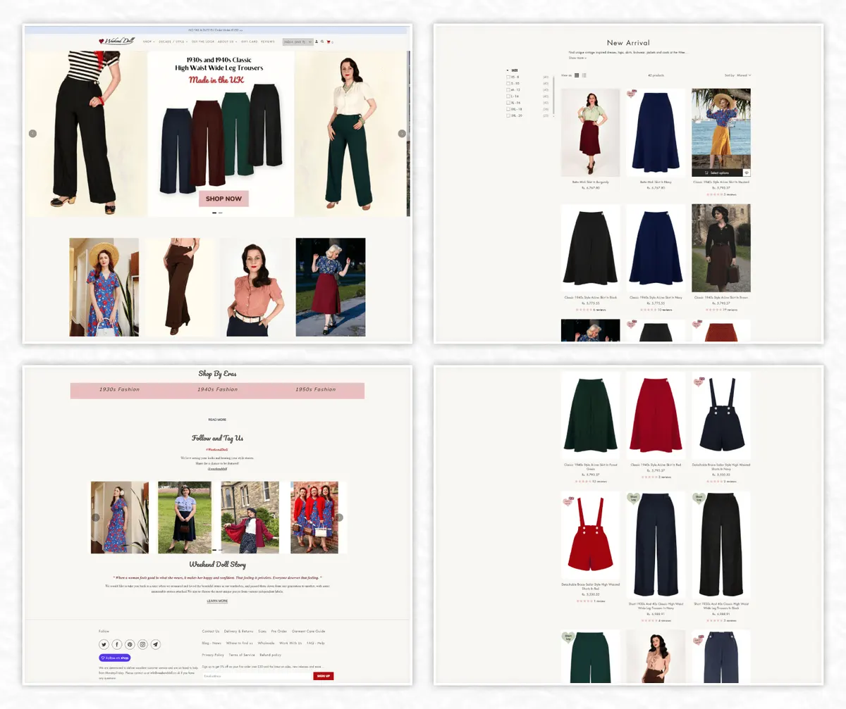 Weekend Doll — A UK fashion label with a bespoke Shopify build and integrated payment gateways.